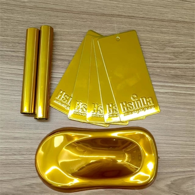 Thermosetting Glossy Mirror Gold Powder Coating untuk High Gloss Sculpture dan Roda