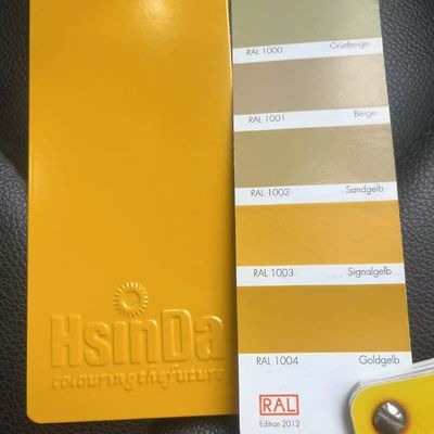 RAL 1003 Pelapis bubuk kuning sinyal dengan ketahanan UV untuk penyemprotan elektrostatik pada permukaan logam