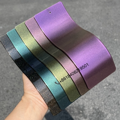 Lapisan Bubuk Termoset Khusus Bonderized Metalik Chrome Bronze Berkilau Mikal Fluoresen Mutiara Cat Transparan