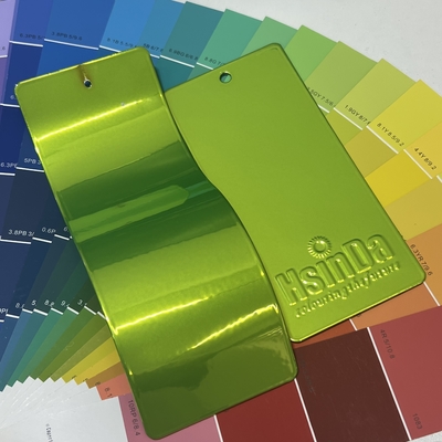 Reflektif Chrome Lime Green Illusion Powder Coating Neon Terapkan Powder Coat Hijau